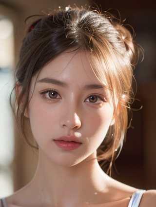 蓝色与不同色彩的搭配效果在女性头像设计中的视觉呈现